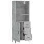 vidaXL Aparador alto madera contrachapada gris hormigón 69,5x34x180 cm vidaXL Aparador alto madera contrachapada gris hormigón 69,5x34x180 cm