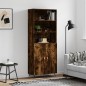 vidaXL Aparador alto madera contrachapada roble ahumado 69,5x34x180 cm