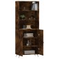 vidaXL Aparador alto madera contrachapada roble ahumado 69,5x34x180 cm