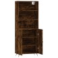 vidaXL Aparador alto madera contrachapada roble ahumado 69,5x34x180 cm