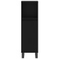 vidaXL Juego de muebles de baño 3 pzas madera contrachapada negro