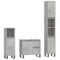 vidaXL Set muebles de baño 2 piezas madera contrachapada gris hormigón