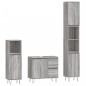vidaXL Set de muebles de baño 3 pzas madera contrachapada gris sonoma vidaXL Set de muebles de baño 3 pzas madera contrachapada gris sonoma