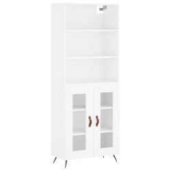 vidaXL Aparador alto madera contrachapada blanco brillo 69,5x34x180 cm
