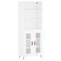 vidaXL Aparador alto madera contrachapada blanco brillo 69,5x34x180 cm