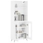 vidaXL Aparador alto madera contrachapada blanco brillo 69,5x34x180 cm