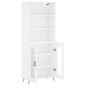 vidaXL Aparador alto madera contrachapada blanco brillo 69,5x34x180 cm