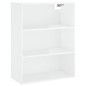 vidaXL Aparador alto madera contrachapada blanco brillo 69,5x34x180 cm