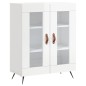 vidaXL Aparador alto madera contrachapada blanco brillo 69,5x34x180 cm