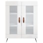 vidaXL Aparador alto madera contrachapada blanco brillo 69,5x34x180 cm