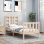 vidaXL Estructura de cama individual con cabecero madera maciza vidaXL Estructura de cama individual con cabecero madera maciza