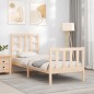 vidaXL Estructura de cama individual con cabecero madera maciza vidaXL Estructura de cama individual con cabecero madera maciza