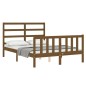 vidaXL Estructura cama y cabecero madera maciza marrón miel 120x200 cm vidaXL Estructura cama y cabecero madera maciza marrón miel 120x200 cm