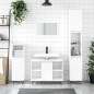 vidaXL Set muebles de baño 3 piezas madera contrachapada blanco brillo vidaXL Set muebles de baño 3 piezas madera contrachapada blanco brillo