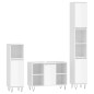 vidaXL Set muebles de baño 3 piezas madera contrachapada blanco brillo vidaXL Set muebles de baño 3 piezas madera contrachapada blanco brillo