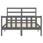 vidaXL Estructura cama de matrimonio con cabecero madera maciza gris vidaXL Estructura cama de matrimonio con cabecero madera maciza gris