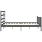 vidaXL Estructura cama de matrimonio con cabecero madera maciza gris vidaXL Estructura cama de matrimonio con cabecero madera maciza gris