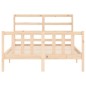 vidaXL Estructura de cama de matrimonio con cabecero madera maciza vidaXL Estructura de cama de matrimonio con cabecero madera maciza