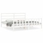 vidaXL Estructura de cama con cabecero madera maciza blanco 200x200 cm vidaXL Estructura de cama con cabecero madera maciza blanco 200x200 cm