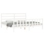 vidaXL Estructura de cama con cabecero madera maciza blanco 200x200 cm vidaXL Estructura de cama con cabecero madera maciza blanco 200x200 cm