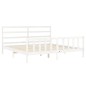 vidaXL Estructura de cama con cabecero madera maciza blanco 200x200 cm vidaXL Estructura de cama con cabecero madera maciza blanco 200x200 cm