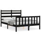 vidaXL Estructura de cama con cabecero madera maciza negro 120x200 cm vidaXL Estructura de cama con cabecero madera maciza negro 120x200 cm