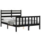 vidaXL Estructura de cama con cabecero madera maciza negro 120x200 cm vidaXL Estructura de cama con cabecero madera maciza negro 120x200 cm