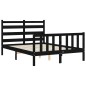 vidaXL Estructura de cama con cabecero madera maciza negro 120x200 cm vidaXL Estructura de cama con cabecero madera maciza negro 120x200 cm