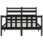 vidaXL Estructura de cama con cabecero madera maciza negro 120x200 cm vidaXL Estructura de cama con cabecero madera maciza negro 120x200 cm