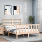 vidaXL Estructura de cama con cabecero madera maciza 140x200 cm vidaXL Estructura de cama con cabecero madera maciza 140x200 cm