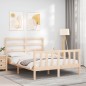 vidaXL Estructura de cama con cabecero madera maciza 140x200 cm vidaXL Estructura de cama con cabecero madera maciza 140x200 cm
