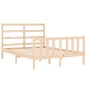 vidaXL Estructura de cama con cabecero madera maciza 140x200 cm vidaXL Estructura de cama con cabecero madera maciza 140x200 cm