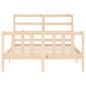 vidaXL Estructura de cama con cabecero madera maciza 140x200 cm vidaXL Estructura de cama con cabecero madera maciza 140x200 cm