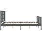 vidaXL Estructura de cama matrimonio con cabecero madera maciza gris vidaXL Estructura de cama matrimonio con cabecero madera maciza gris