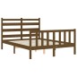 vidaXL Estructura de cama matrimonio con cabecero madera marrón miel vidaXL Estructura de cama matrimonio con cabecero madera marrón miel