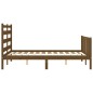 vidaXL Estructura de cama matrimonio con cabecero madera marrón miel vidaXL Estructura de cama matrimonio con cabecero madera marrón miel