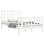 vidaXL Estructura de cama con cabecero madera maciza blanco 120x200 cm vidaXL Estructura de cama con cabecero madera maciza blanco 120x200 cm