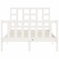vidaXL Estructura de cama con cabecero madera maciza blanco 120x200 cm vidaXL Estructura de cama con cabecero madera maciza blanco 120x200 cm