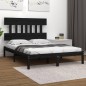 vidaXL Estructura de cama de madera maciza negra 200x200 cm vidaXL Estructura de cama de madera maciza negra 200x200 cm