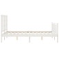 vidaXL Estructura de cama con cabecero madera maciza blanco 120x200 cm vidaXL Estructura de cama con cabecero madera maciza blanco 120x200 cm