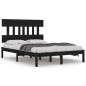 vidaXL Estructura de cama de madera maciza negra 200x200 cm vidaXL Estructura de cama de madera maciza negra 200x200 cm