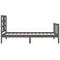 vidaXL Estructura de cama con cabecero madera maciza gris 90x190 cm vidaXL Estructura de cama con cabecero madera maciza gris 90x190 cm