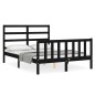vidaXL Estructura de cama con cabecero madera maciza negro 140x200 cm vidaXL Estructura de cama con cabecero madera maciza negro 140x200 cm