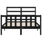 vidaXL Estructura de cama con cabecero madera maciza negro 140x200 cm vidaXL Estructura de cama con cabecero madera maciza negro 140x200 cm