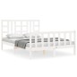 vidaXL Estructura de cama con cabecero madera maciza blanco 140x190 cm vidaXL Estructura de cama con cabecero madera maciza blanco 140x190 cm