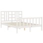 vidaXL Estructura de cama con cabecero madera maciza blanco 140x190 cm vidaXL Estructura de cama con cabecero madera maciza blanco 140x190 cm