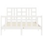 vidaXL Estructura de cama con cabecero madera maciza blanco 140x190 cm vidaXL Estructura de cama con cabecero madera maciza blanco 140x190 cm