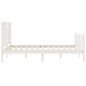 vidaXL Estructura de cama con cabecero madera maciza blanco 140x190 cm vidaXL Estructura de cama con cabecero madera maciza blanco 140x190 cm