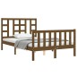 vidaXL Estructura de cama matrimonio con cabecero madera marrón miel vidaXL Estructura de cama matrimonio con cabecero madera marrón miel