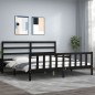 vidaXL Estructura de cama con cabecero madera maciza negro 180x200 cm vidaXL Estructura de cama con cabecero madera maciza negro 180x200 cm
